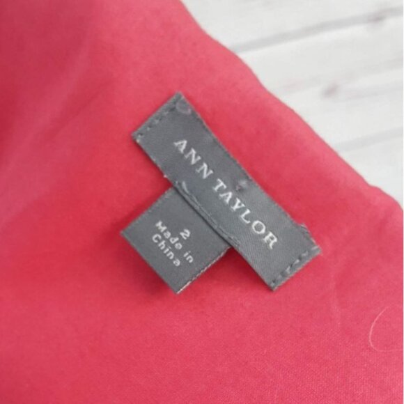 Ann Taylor Strapless Floral Dress Pink Size 2 Bow Lined Side Zipper Fit Flare - Picture 6 of 7